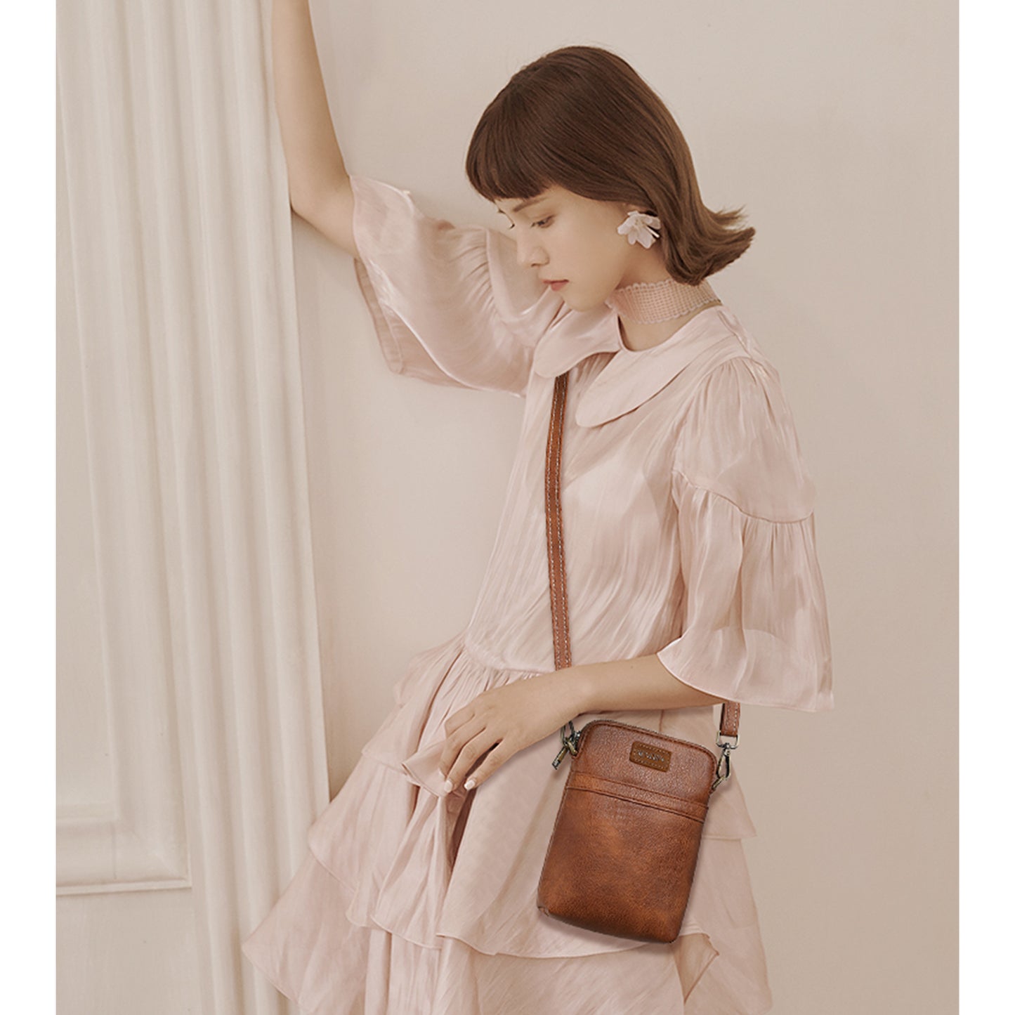 SENDEFN Vegan Leather Small Crossbody Bags for Women Designer Cell Phone Bag Purses Adjustable Strap