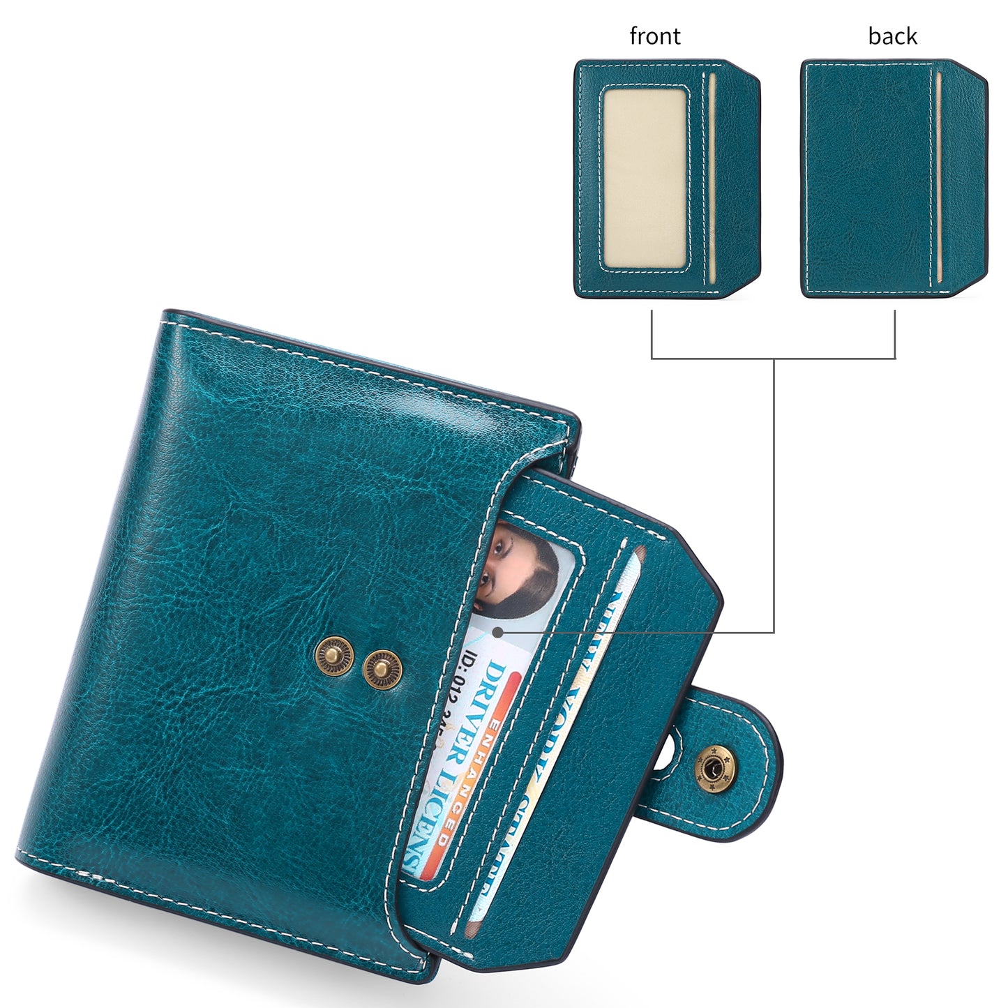 Sendefn Small Womens Wallet RFID Blocking Bifold Genuine Leather Purse with Zipper Coin Pocket ID Window