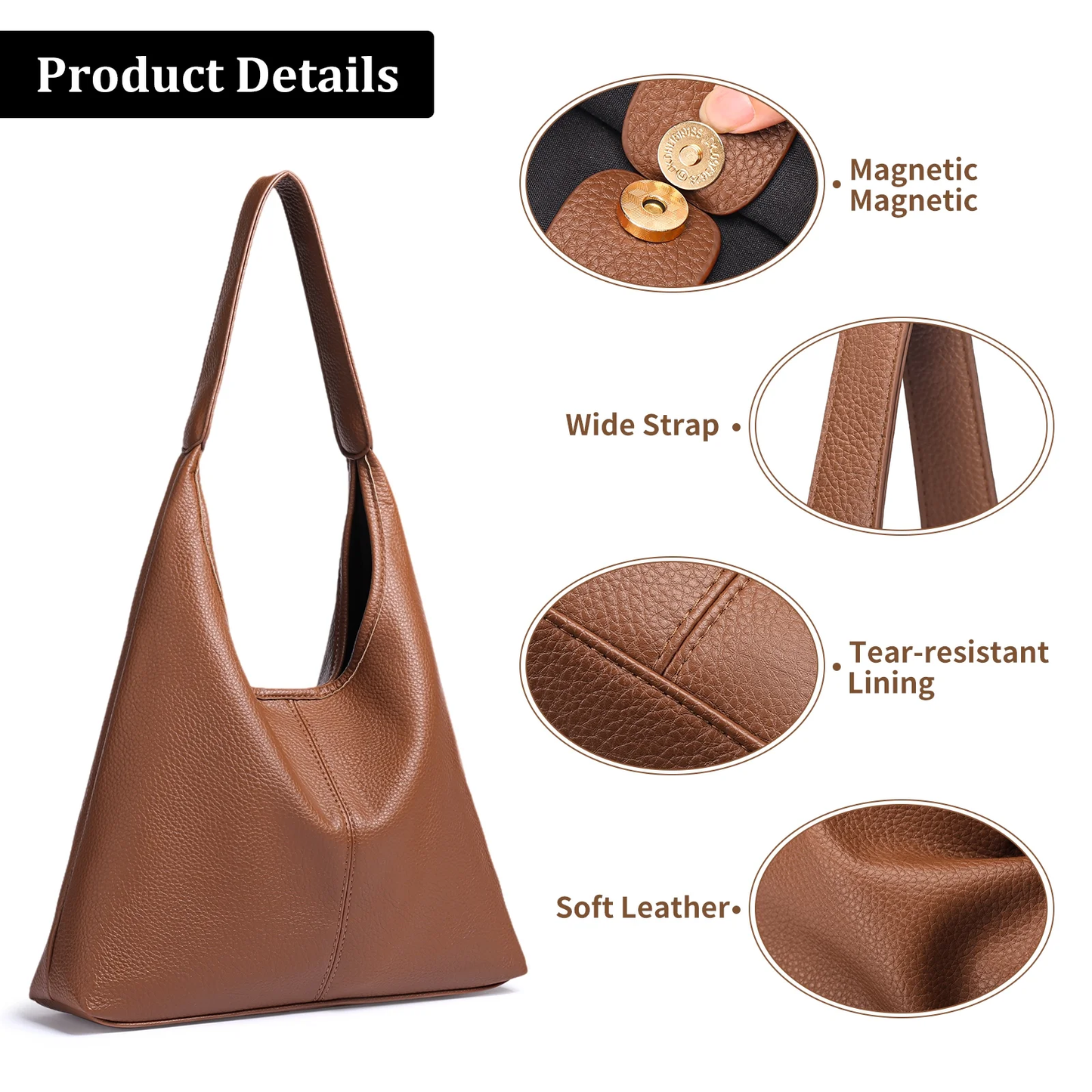 SENDEFN Tote Bag for Women Soft Hobo Tote,Large Shoulder Bags Ladies Tote Handbags Suitable for School Work Travel be Attached Small Wallet