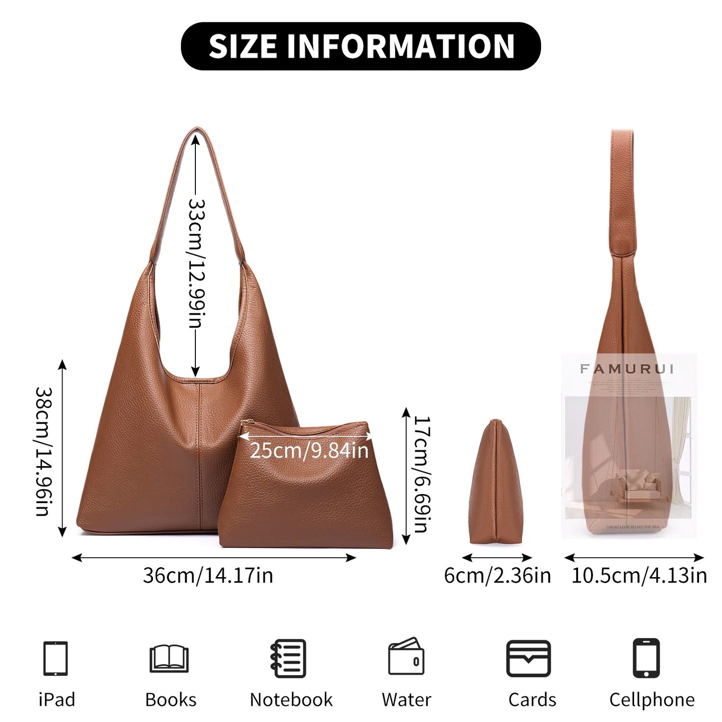 SENDEFN Tote Bag for Women Soft Hobo Tote,Large Shoulder Bags Ladies Tote Handbags Suitable for School Work Travel be Attached Small Wallet