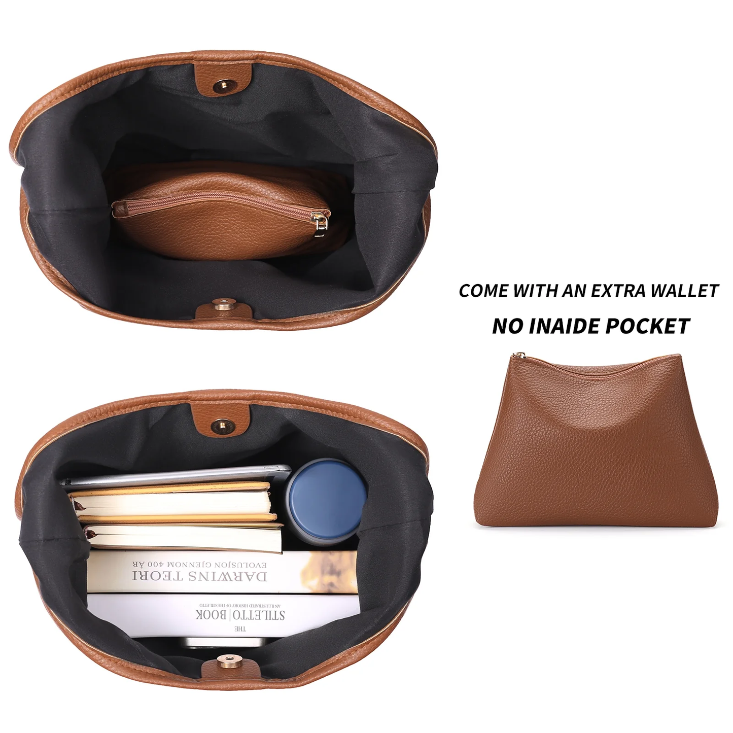 SENDEFN Tote Bag for Women Soft Hobo Tote,Large Shoulder Bags Ladies Tote Handbags Suitable for School Work Travel be Attached Small Wallet