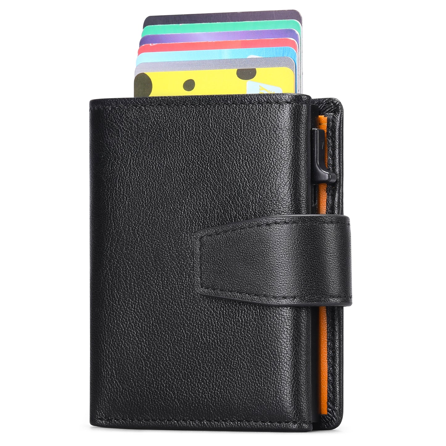 Sendefn Pop up Wallet for Men Card Holder RFID Blocking Leather Wallets Minimalist Card Case with Coin Pocket