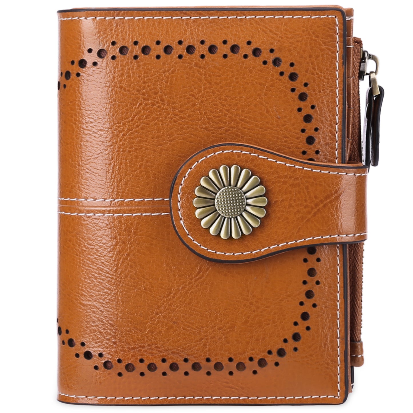 Sendefn Small Women Wallet Genuine Leather Bifold Purse RFID Blocking Card Holder