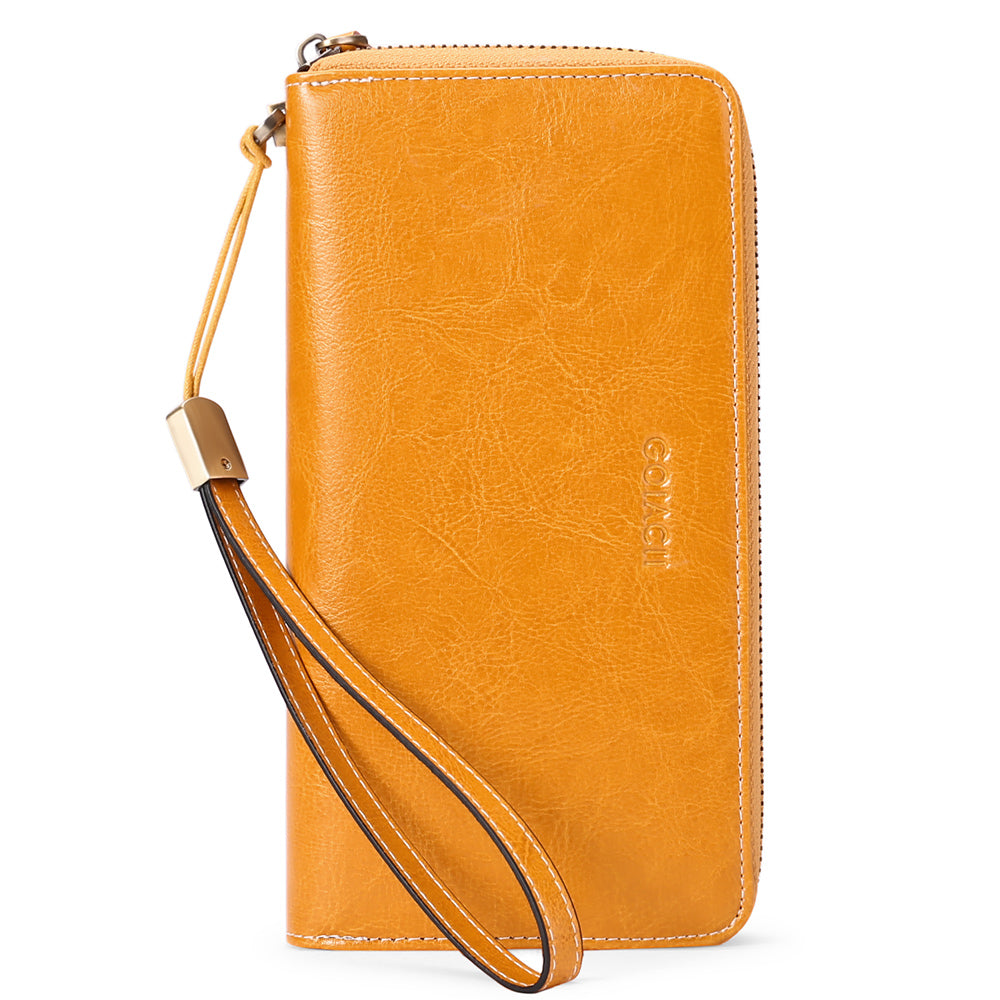 Sendefn Womens Wristlet Wallet RFID Blocking Leather Credit Card Holder Phone Clutch Purse