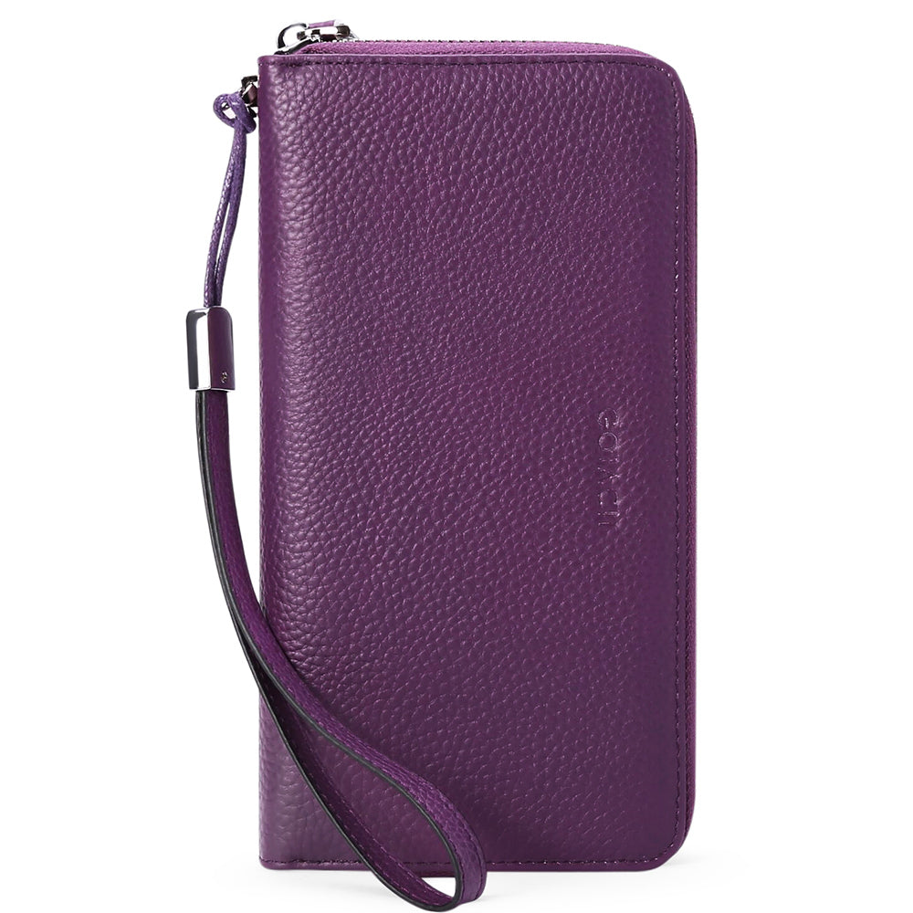 Sendefn Womens Wristlet Wallet RFID Blocking Leather Credit Card Holder Phone Clutch Purse